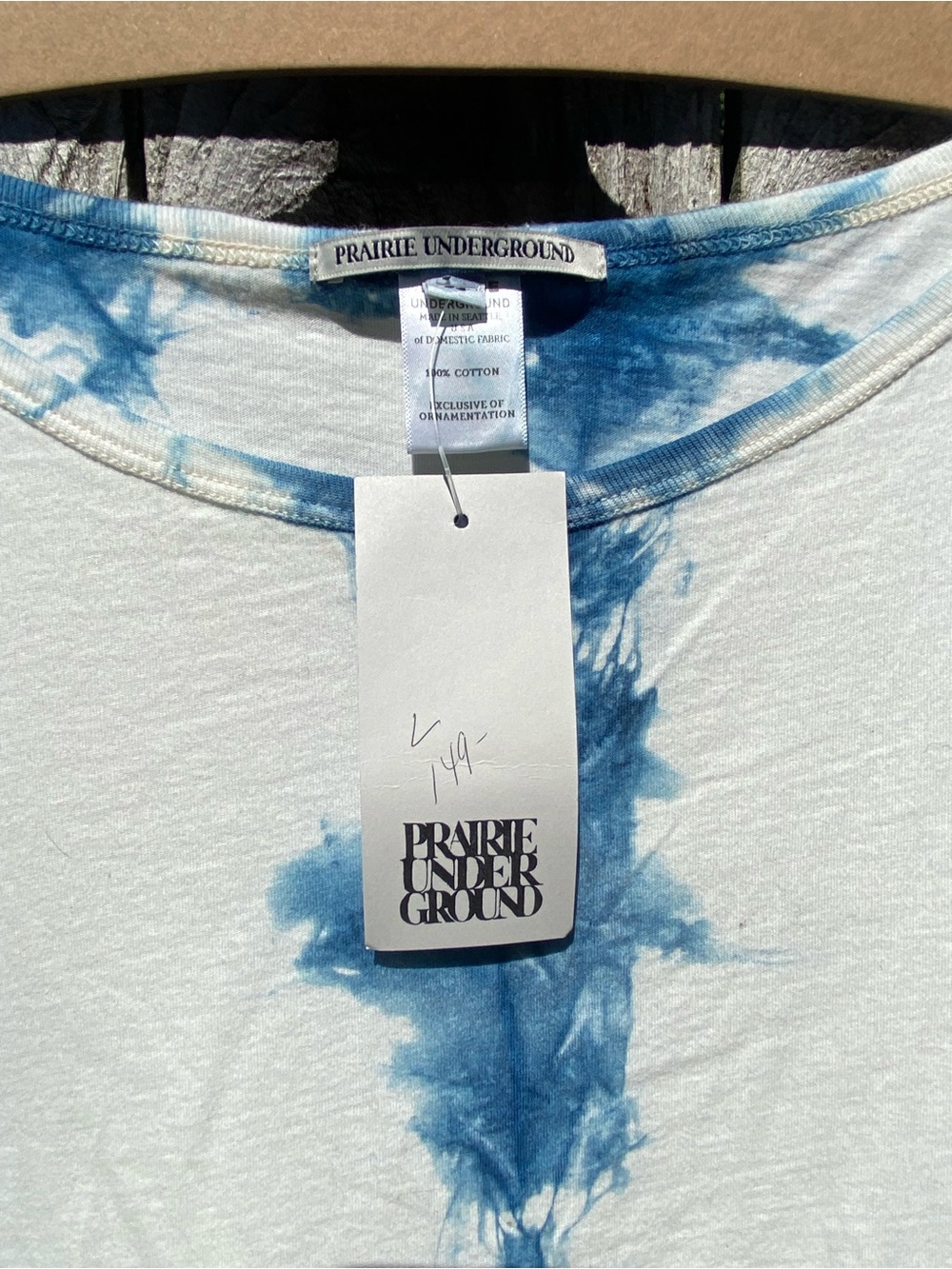 Prairie Underground NWT Desert shore indigo shibori tie-dye dress large